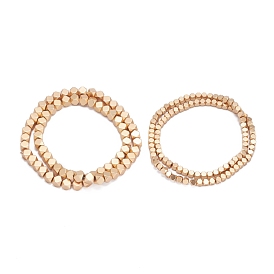 Non-magnetic Synthetic Hematite Beads Strands, Galvanic Plating(Color Retention for 1 Year), Matte Style, Polyhedron