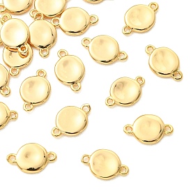 SHEGRACE Brass Connector Charms, Flat Round Links, Cadmium Free & Lead Free & Nickel Free