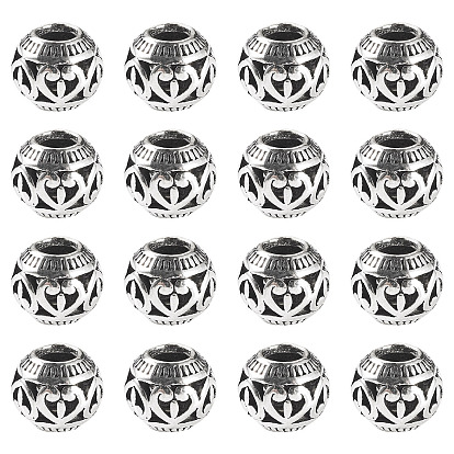 20Pcs Tibetan Style European Beads, Large Hole Beads, Rondelle