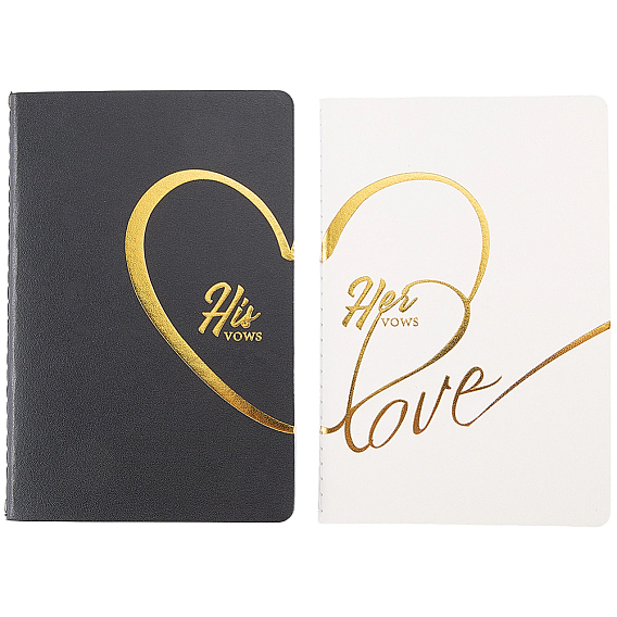 2Pcs Paper Wedding Speech Book, Rectangle