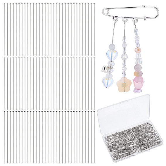 500pcs 304 broches à tête plate en acier inoxydable