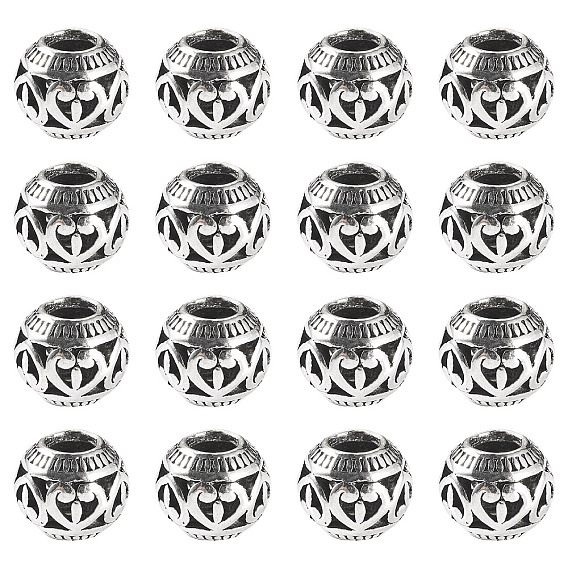 20Pcs Tibetan Style European Beads, Large Hole Beads, Rondelle