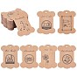 42 Pcs 7 Styles Kraft Paper Cord Display Cards, Rectangle