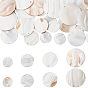 32шт. 4 стили плоские круглые/дисковые подвески из натуральных пресноводных ракушек
