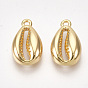Brass Charms, Cowrie Shell Shape, Nickel Free