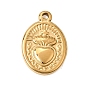 304 Stainless Steel Pendants, Ion Plating(IP), Polished, Oval with Sacred heart & Cross Charms