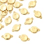SHEGRACE Brass Connector Charms, Flat Round Links, Cadmium Free & Lead Free & Nickel Free