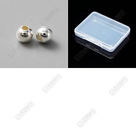 50piezas 925Cuentas espaciadoras de plata esterlina, rondo