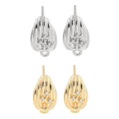 Латунные серьги-гвоздики из циркония, овальные