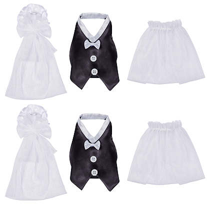 2 Conjuntos de organza y tela para fundas de botellas de vino para novios, envoltura de vino de regalo de boda, con botones de plástico