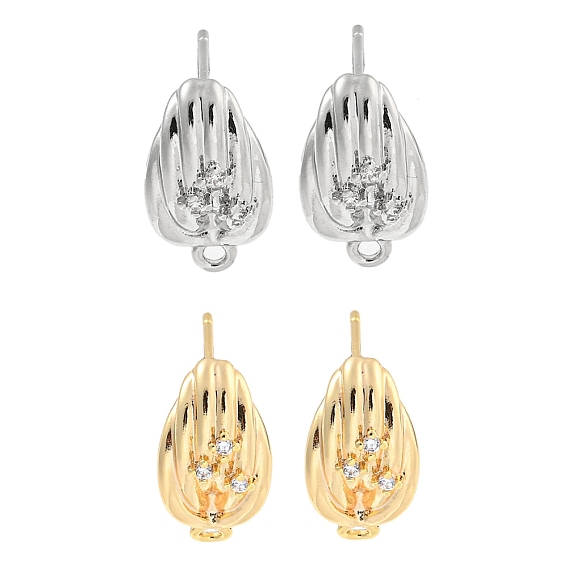 Латунные серьги-гвоздики из циркония, овальные