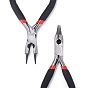 Carbon Steel Jewelry Pliers for Jewelry Making Supplies, Round Nose Pliers, Wire Cutter, Polishing, 128x65x10mm