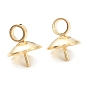 304 coupelle en acier inoxydable coupelle poire cheville bélière pendentifs épingle, pour la moitié de perles percées
