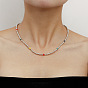 Minimalist Grey Beaded Handmade Heart Pendant Necklace for Women