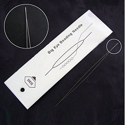 Iron Collapsible Big Eye Beading Needles, Seed Bead Needle, Beading Embroidery Needles for Jewelry Making, 57x0.3mm