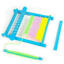 Mini máquina de telar desmontable de plástico abs, telar de tejer, con hilo y cordón