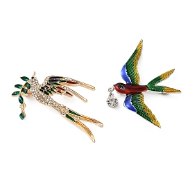 Эмалевые булавки со стразами ласточка/феникс, булавки из сплава для лацканов одежды рюкзака