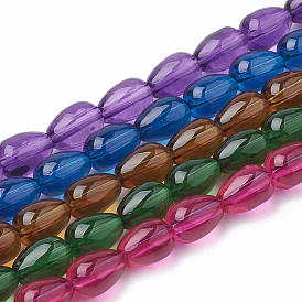 Chapelet de perles en verre baking paint, goutte 