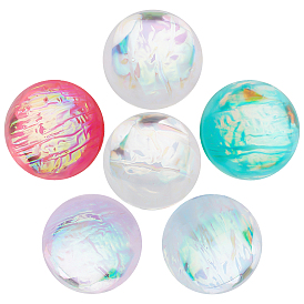 SUNNYCLUE 30Pcs 6 Colors Resin Cabochons, AB Color, Imitation Synthetic Dragon's Breath Opal, Half Round