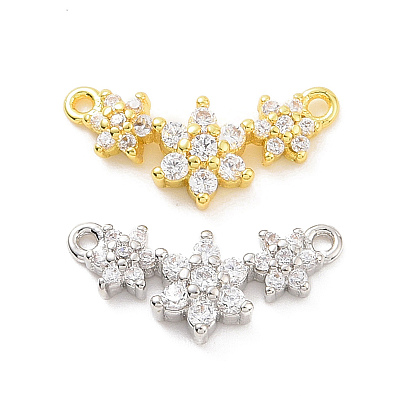 Экологически чистая полка из латуни с микропаве кубический цирконий 2-петлевые подвески, без кадмия и без свинца, долговечный, 3-цветочное очарование