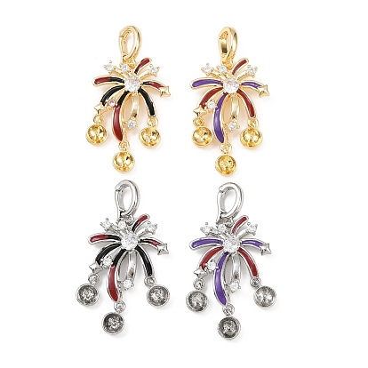 Латунные микропроволочные кубические циркониевые подвески, с эмалью