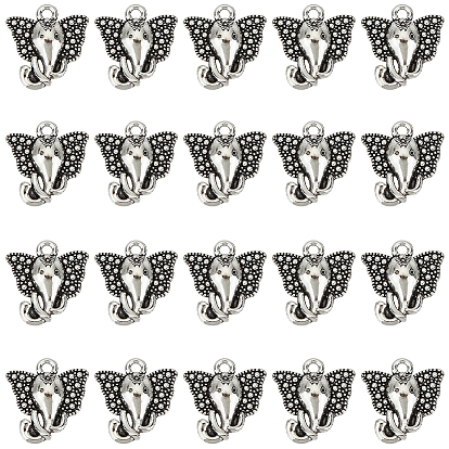 160 шт. подвески в виде головы слона из цинкового сплава в тибетском стиле