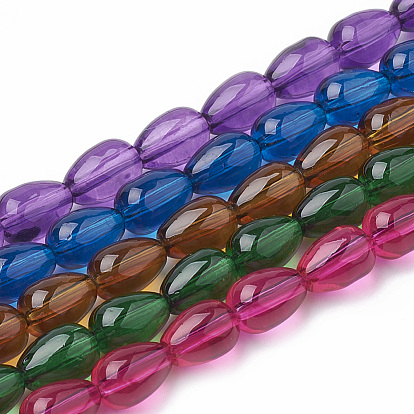 Chapelet de perles en verre baking paint, goutte 