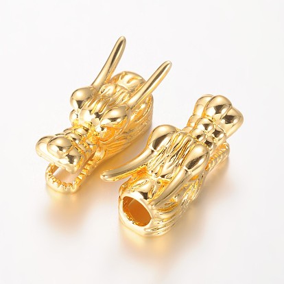 Dragon Head Brass Beads, 26x9x11mm, Hole: 5mm