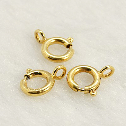 Yellow Gold Filled Spring Ring Clasps, 1/20 14K Gold Filled, Cadmium Free & Nickel Free & Lead Free