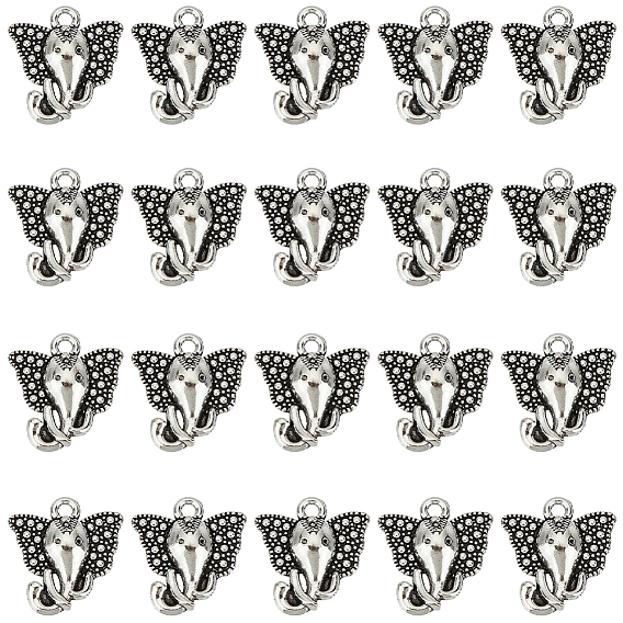 160 шт. подвески в виде головы слона из цинкового сплава в тибетском стиле