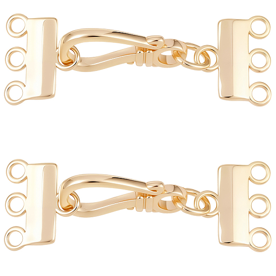 2шт. латунные крючки и S-образные застежки, 3 нитей, 6-луночное