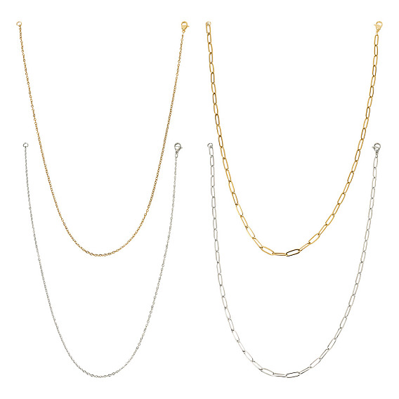 16 шт. 4 стиль 304 ожерелья из нержавеющей стали