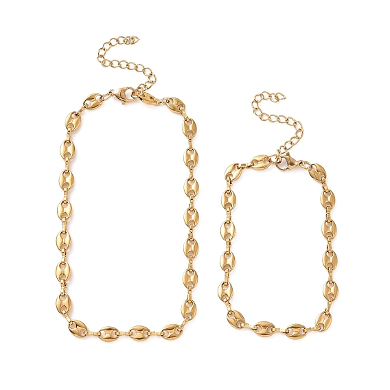 Вакуумное покрытие pvd 304 браслет-цепочка из нержавеющей стали с кофейными зернами для мужчин и женщин