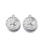 Rack Plating Alloy Pendants, Cadmium Free & Nickel Free & Lead Free, Flat Round with Human