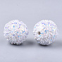 Acrylic Beads, Glitter Beads,with Sequins/Paillette, Round