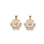 Латунные микро проложить кубического циркония подвески, прелести снежинки, прозрачные