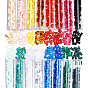 672~800pcs 16 couleurs breloques coulissantes en acrylique opaque, rectangle