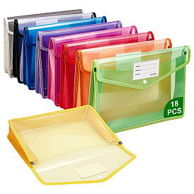 18шт. 9 цвета прямоугольные пластиковые карманы для файлов из полипропилена, папка сумка, канцелярские
