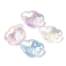 UV Plating Transparent Rainbow Iridescent Acrylic Beads, Cloud