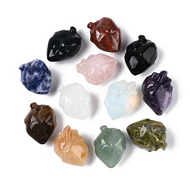 Бусины в форме сердца из натуральных и синтетических камней, нет отверстий / незавершенного, смешанные окрашенные и неокрашенные