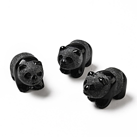 Dekorationen für Skulpturen aus natürlichem Obsidian, für den Home-Office-Schreibtisch, Panda