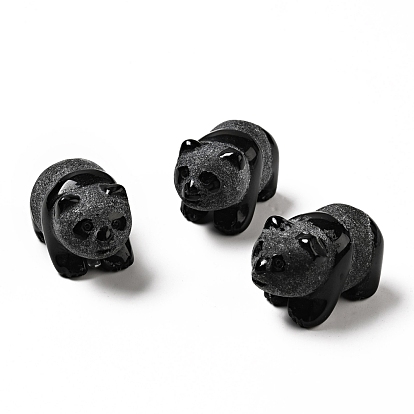 Dekorationen für Skulpturen aus natürlichem Obsidian, für den Home-Office-Schreibtisch, Panda