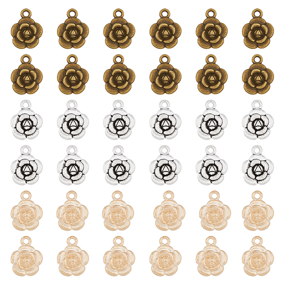 90 шт 3 цвета подвески из сплава в тибетском стиле, выросли прелести