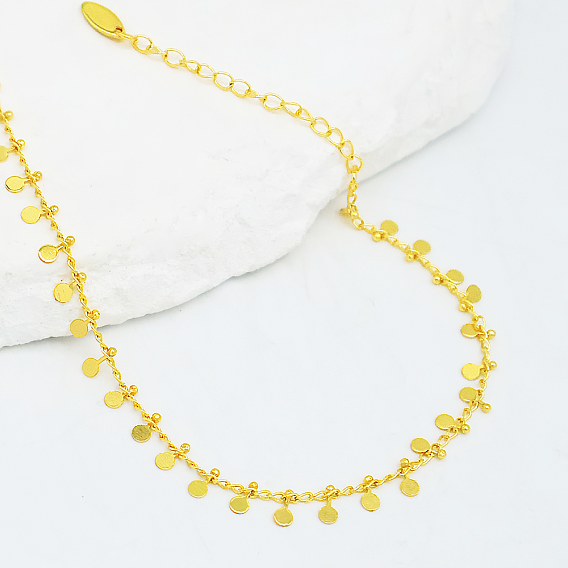 Браслеты на лодыжку из латунных дисков с монетами и кисточками, с подвеской в виде диска, для женщин.