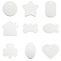 36Pcs 9Style Aluminium Pendants, Stamping Blank Tag, Mixed Shapes