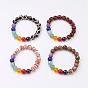 Yoga Chakra Schmuck, Edelstein-Stretch-Armbänder, Runde
