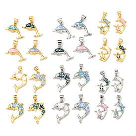Латунь эмаль подвески, с естественной оболочке, прелести дельфинов, долговечный, стойки покрытие, без свинца и без кадмия