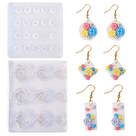 2шт. 2 стили силиконовые резные формы, шаблоны для дизайна ногтей, DIY маникюрный инструмент для украшения ногтей, роза