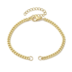 Brass Curb Chain Bracelet Making, with Jump Rings and Lobster Claw Clasps