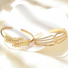 304 женские браслеты-манжеты из нержавеющей стали, реальный 18 k позолоченный